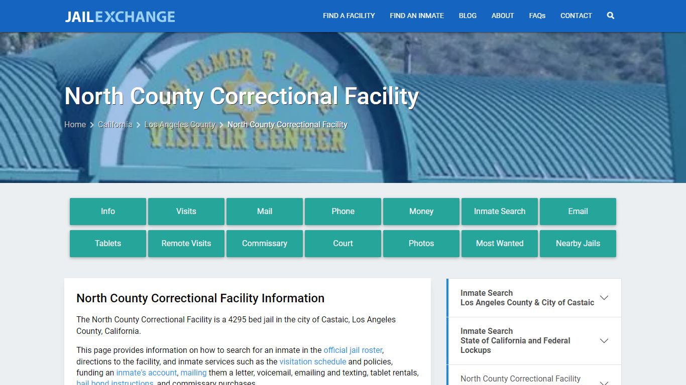 North County Correctional Facility, CA Inmate Search, Information